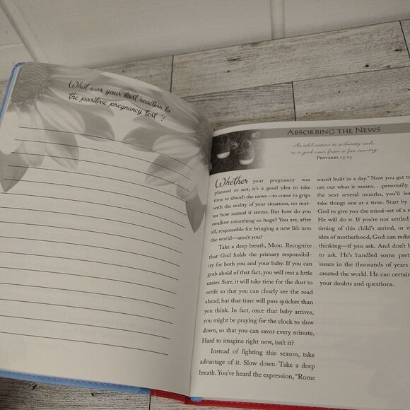 Mommy To Be Devotional Journal - Pregnancy Gift Book Faux Leather Blue - Unused - Picture 9 of 13